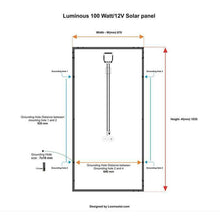 Load image into Gallery viewer, Luminous Solar Panel 100 Watt - 12 Volt
